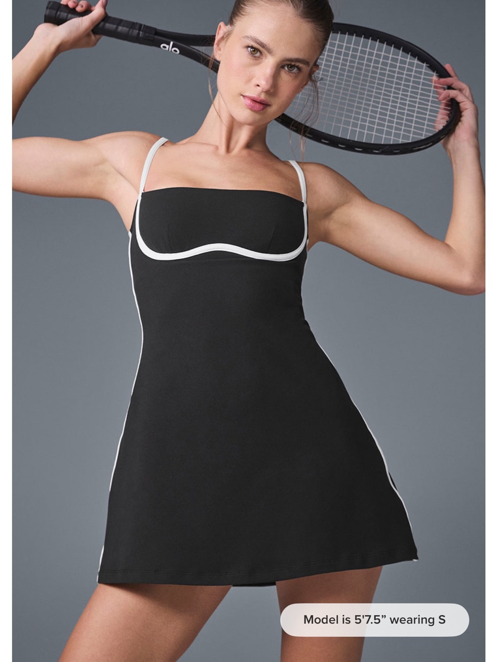 ALO Yoga Airbrush Streamlined Dress - Black/White